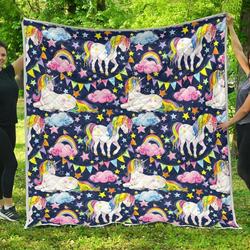 Unicorn Night Festival Cl17100657Mdq Quilt Blanket and Home Decor
