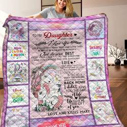 Unicorn Personalized Quilt Blanket C9B300501Hd and Home Decor