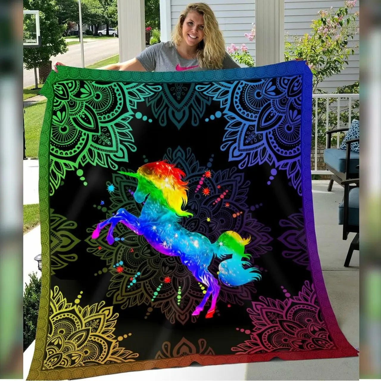 Unicorn Quilt Blanket Dhc090120881Td and Home Decor