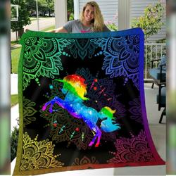Unicorn Quilt Blanket Dhc090120881Td and Home Decor