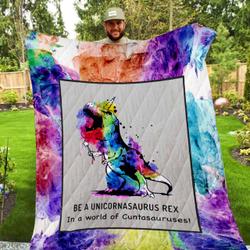 Unicornasaurus Rex Washable Quilt P50 and Home Decor