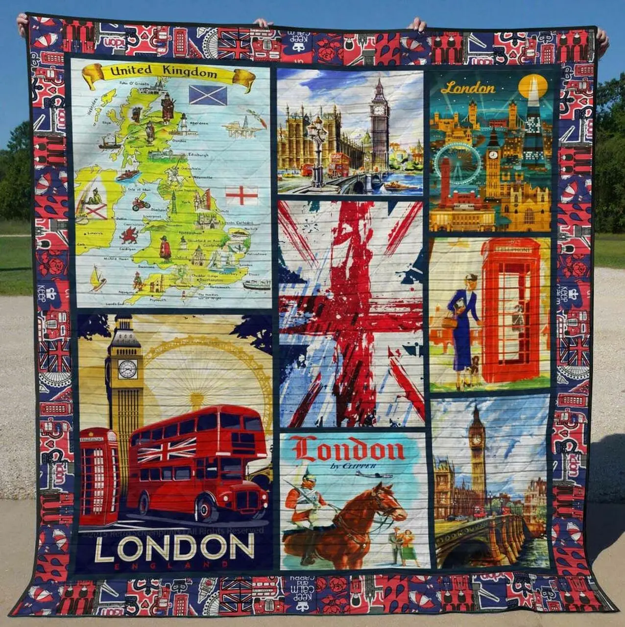 United Kingdom Tu050715A Quilt Blanket and Home Decor