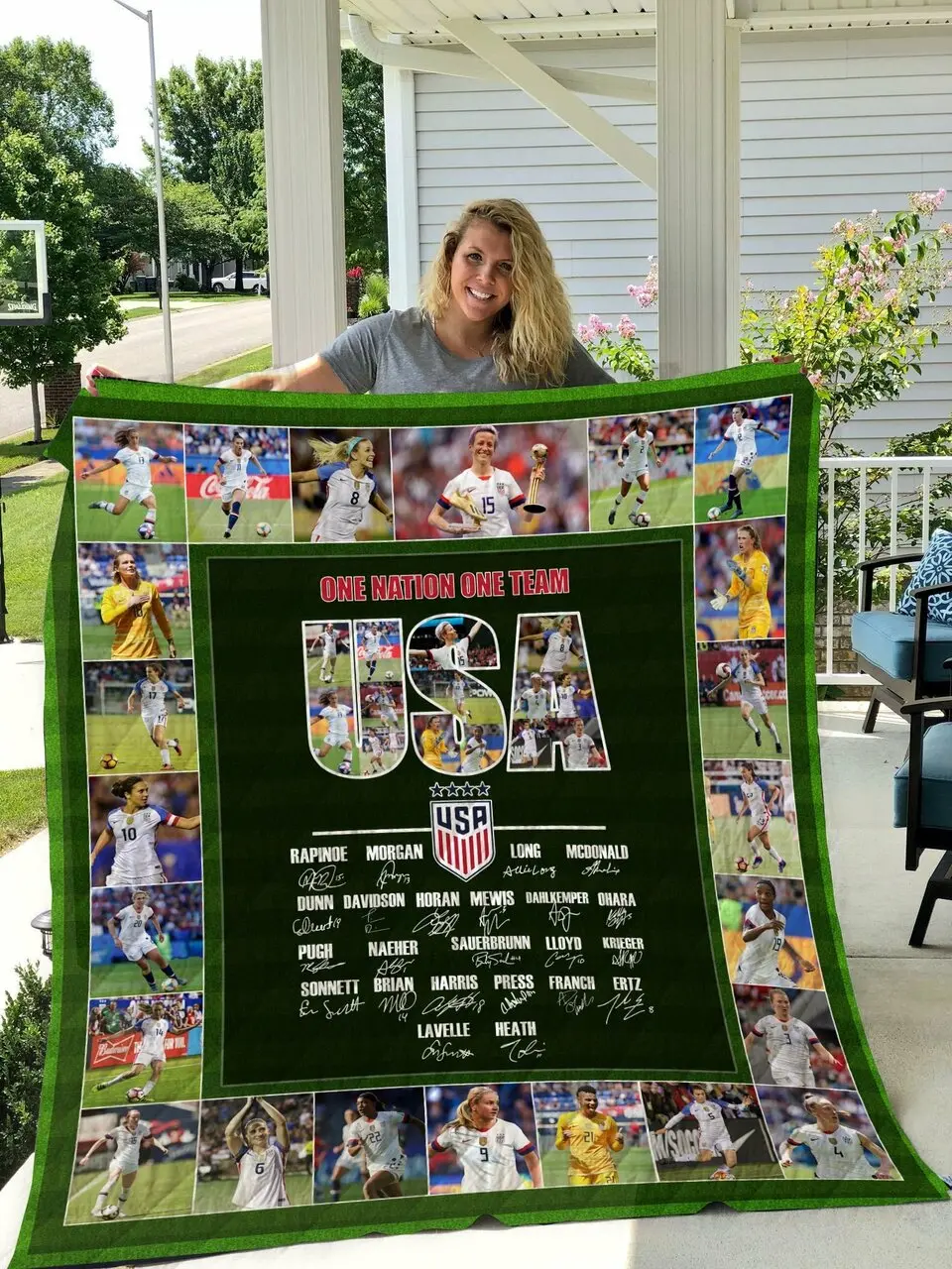 United States Women S National Soccer Team Quilt Blanket and Home Decor
