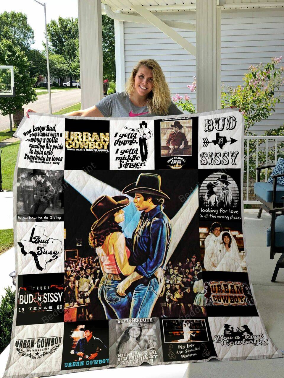Urban Cowboy T-Shirt Quilt Blanket and Home Decor