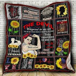 Us Female Veteran Cl18100788Mdq Quilt Blanket and Home Decor