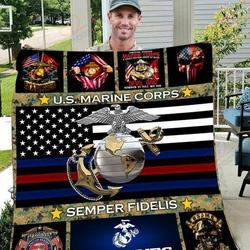 Us Marine Corps Marines The Few The Proud Gs-Cl-Kl2712 Quilt Blanket and Home Decor
