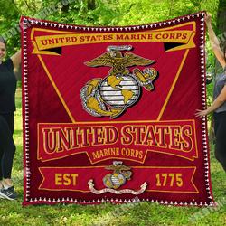 Us Marine Corps Mmc1611929 Quilt Blanket and Home Decor