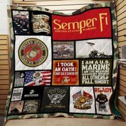 Us Marines Quilt Blanket Luk4A3 Dhc03011021Dd and Home Decor