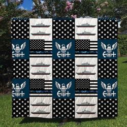 Us Navy Custom Handmade Quilt Blanket and Home Decor
