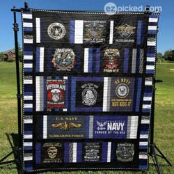 Us Navy Pride Quilt Blanket Lk08  Quilt and Home Decor