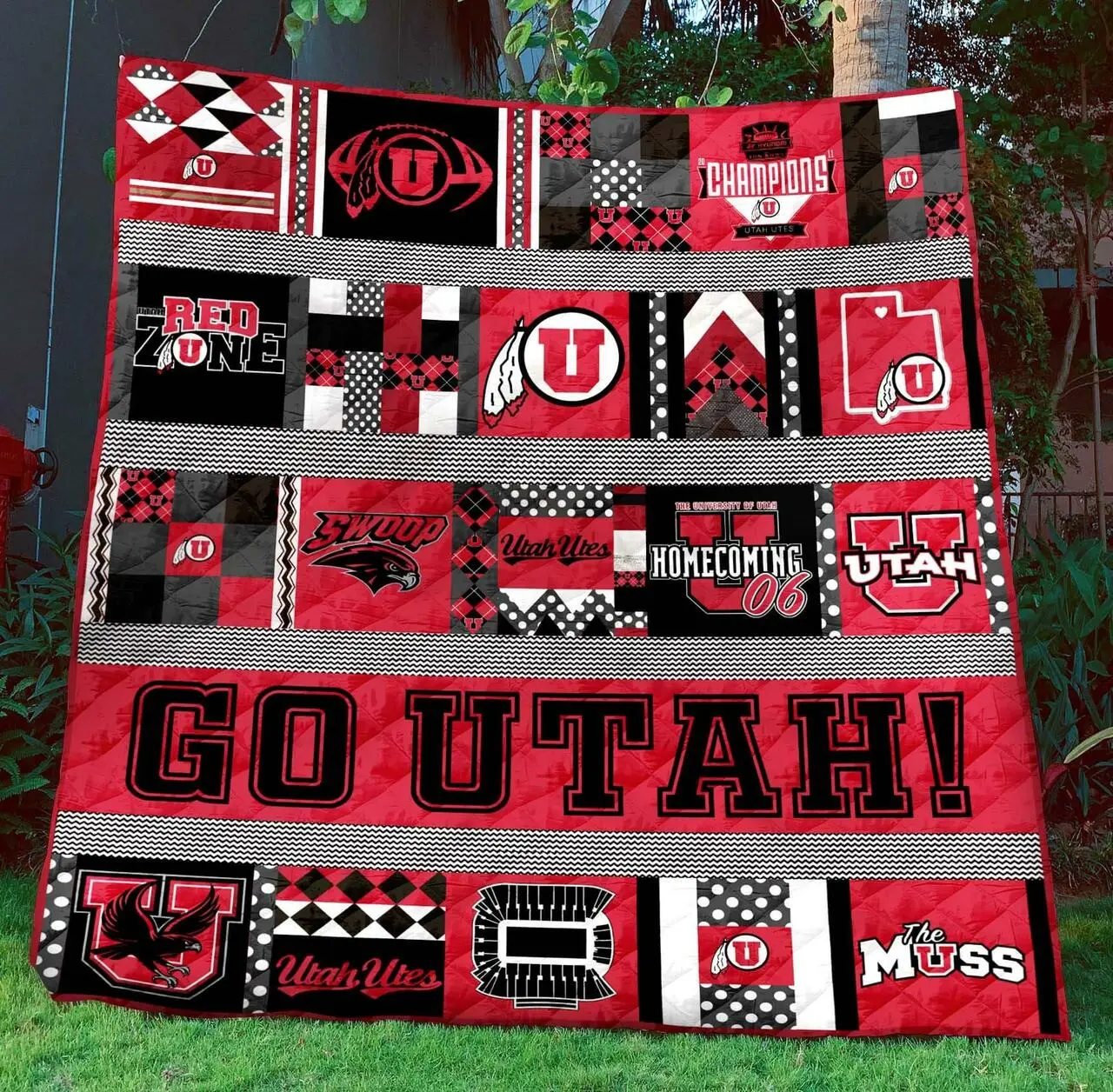 Utut B310729 Utah Utes Quilt Blanket Quilt and Home Decor