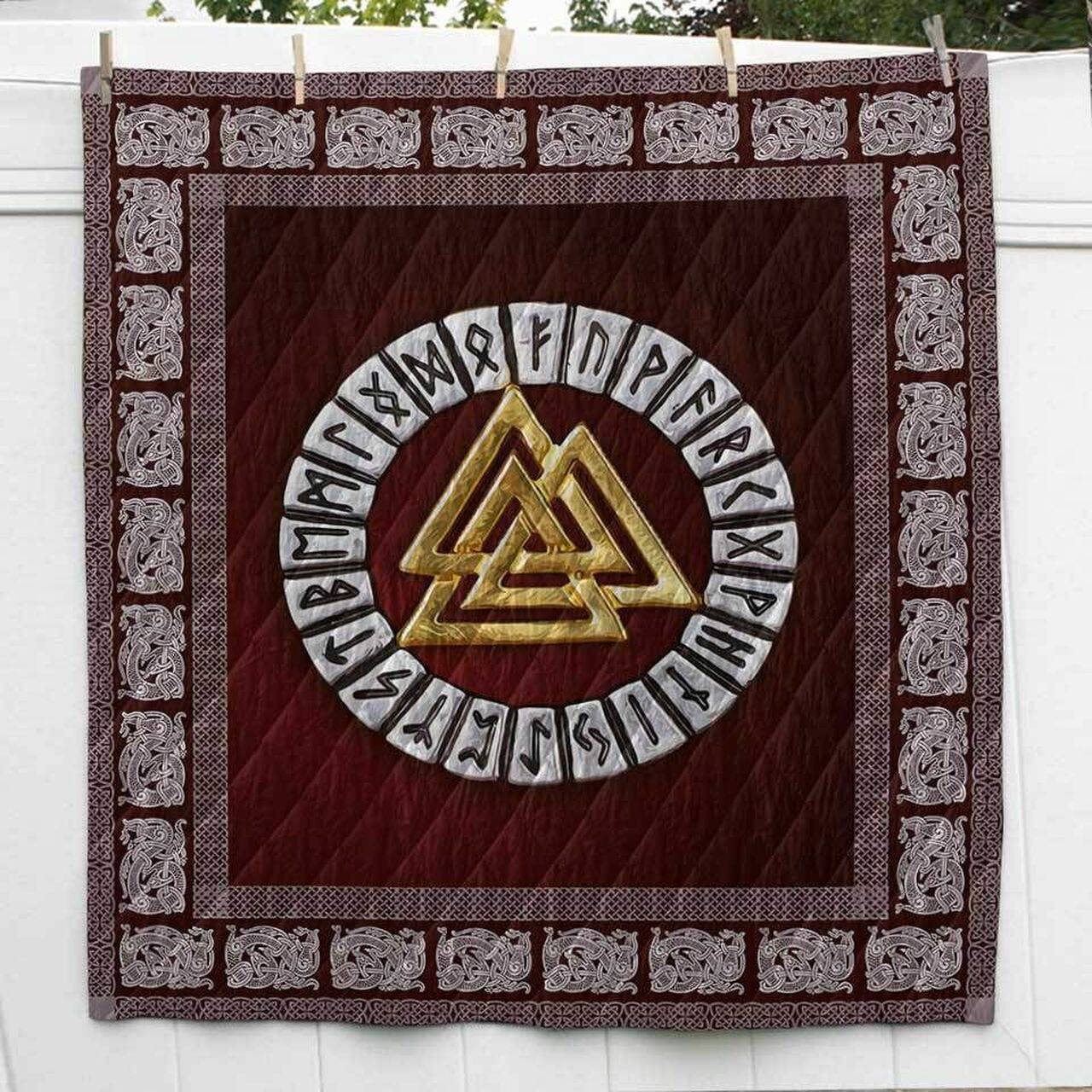 Valknut Symbol Viking Cl2100588Mdq Quilt Blanket and Home Decor