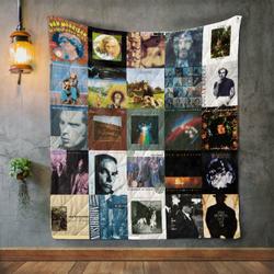 Van Morrison Style 2 Quilt Blanket and Home Decor