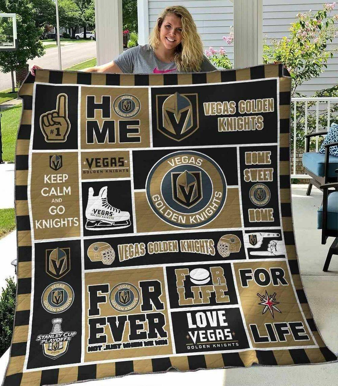 Vegas Golden Knights Blanket Th2906 Quilt and Home Decor