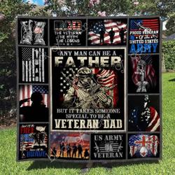 Veteran Dad Blanket Kc13071 Quilt and Home Decor
