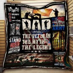 Veteran Dad Cl2100590Mdq Quilt Blanket and Home Decor