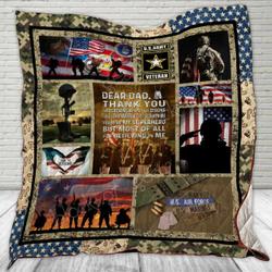 Veteran Dad Cl22100546Mdq Quilt Blanket and Home Decor