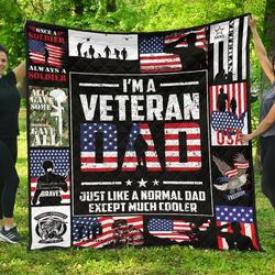 Veteran Dad Quilt Jaq1  Quilt and Home Decor