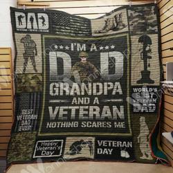 Veteran Grandpa Quilt Blanket Dhc1102435Td and Home Decor