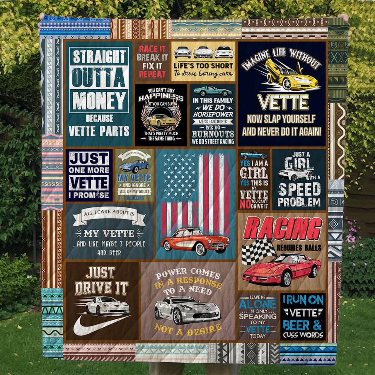 Vette-V1 Quilt Blanket and Home Decor