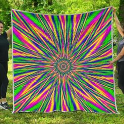 Vibrant Psychedelic Optical Illusion Cl17100660Mdq Quilt Blanket and Home Decor
