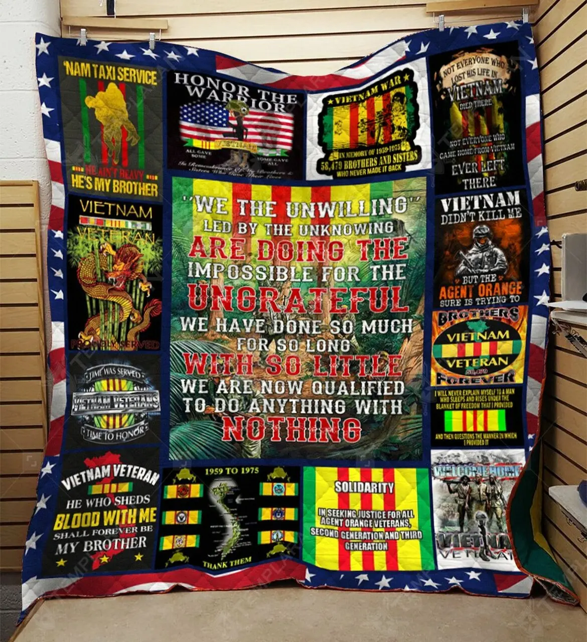 Vietnam Veteran Blanket 3D Full Printing Txh-Qdd25 Quilt and Home Decor