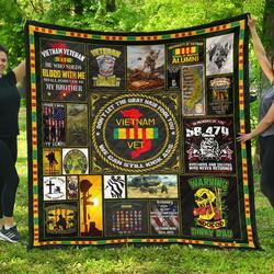 Vietnam Veteran Premium Quilt Blanket and Home Decor