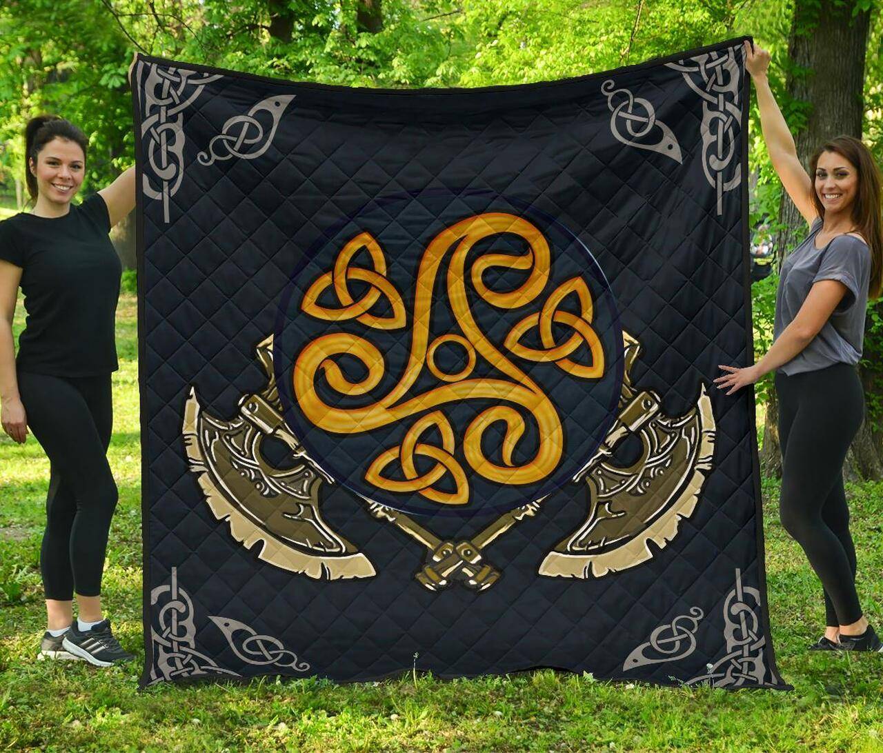 Viking Axe Premium Quilt A6 Quilt and Home Decor