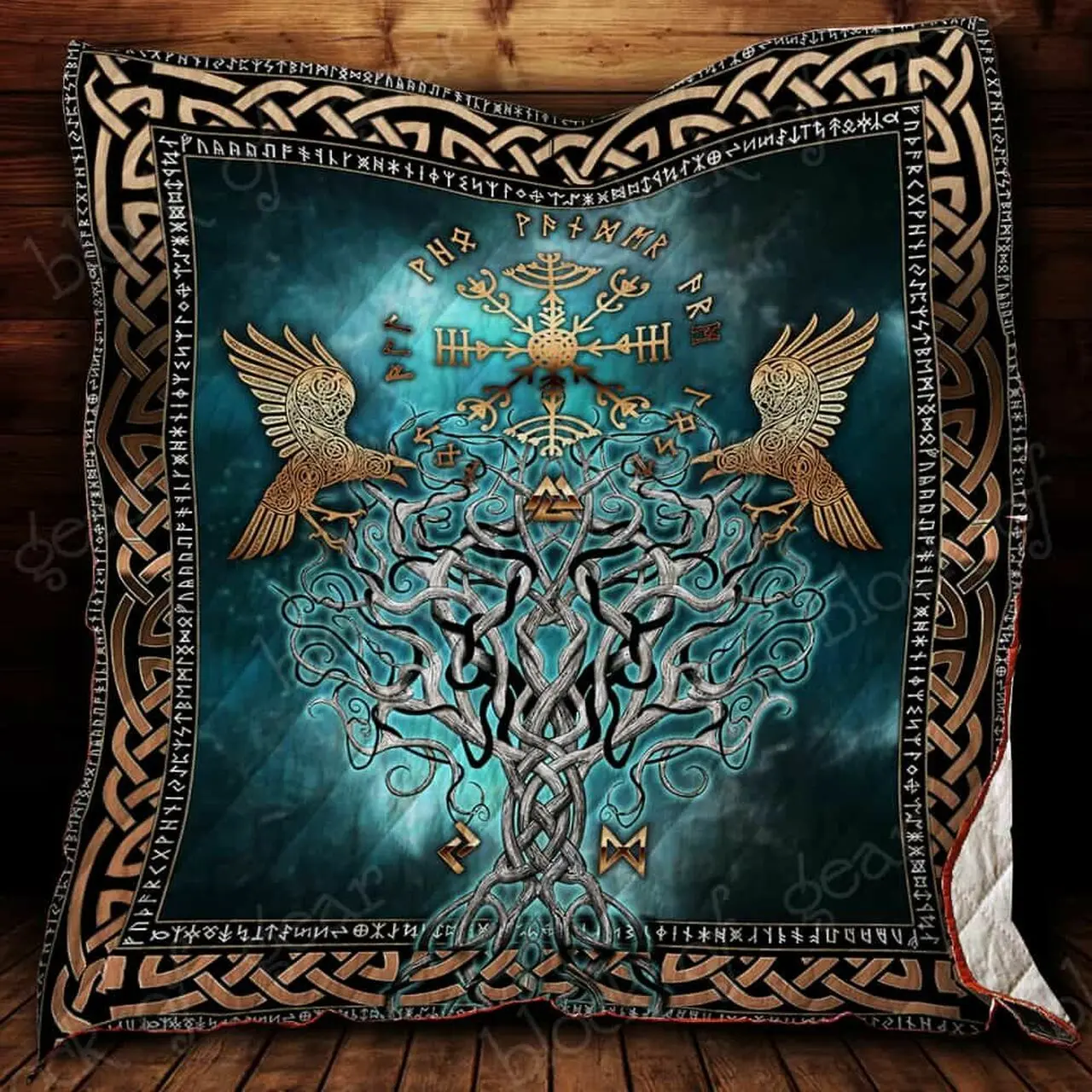 Viking Compass Yggdrasil Cl2100594Mdq Quilt Blanket and Home Decor