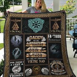 Viking Dad You Are As Brave As Ragnar Quilt Blanket Great Customized Gifts For Birthday Christmas Thanksgiving FatherS Day Perfect Gifts For Viking Lover and Home Decor