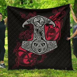 Viking Hammer Mjollnir Premium Quilt A7  Quilt and Home Decor