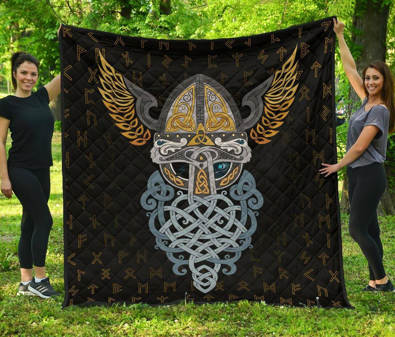 Viking Odin Wotan Premium Quilt A7 Quilt and Home Decor