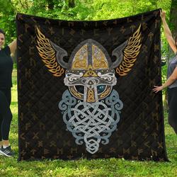 Viking Odin Wotan Premium Quilt A7  Quilt and Home Decor