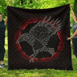 Viking Raven Old Rune Premium Quilt A7  Quilt and Home Decor