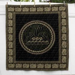 Viking Ship Cl2100597Mdq Quilt Blanket and Home Decor