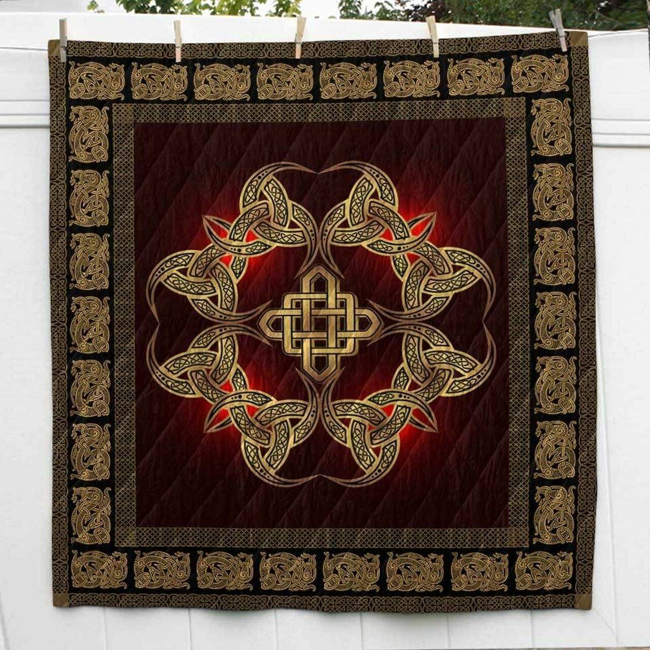 Viking Symbol Golden Cl2100602Mdq Quilt Blanket and Home Decor