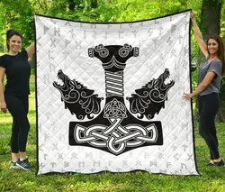 Viking Thor S Hammer Mjollnir Premium Quilt A7  Quilt and Home Decor