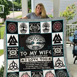 Viking  To My Wife  Love Husband Quilt and Home Decor
