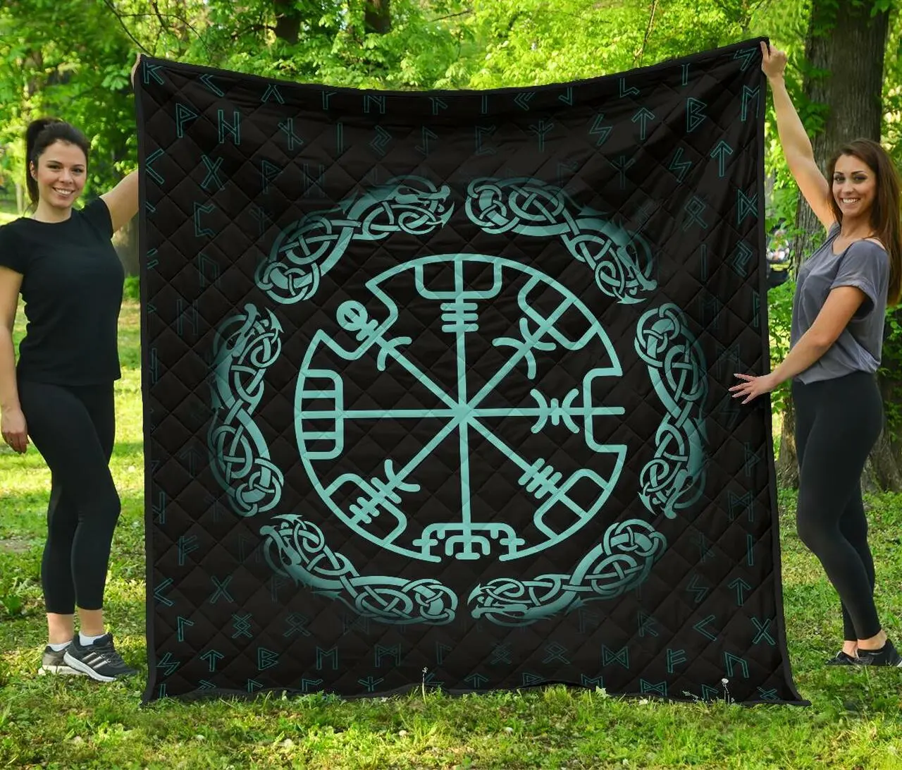 Viking Vegvisir Magic Navigation Compass Premium Quilt A7 Quilt and Home Decor