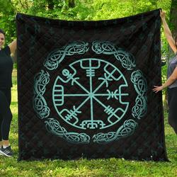 Viking Vegvisir Magic Navigation Compass Premium Quilt A7  Quilt and Home Decor