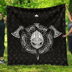 Viking Viking Helmet Crossed Premium Quilt A7  Quilt and Home Decor