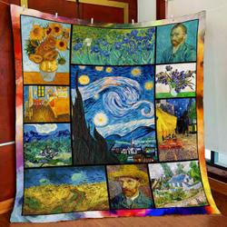 Vincent Van Gogh Paintings Starry Night Quilt Blanket and Home Decor
