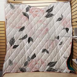 Vintage Blush Floral  Bw Throw Quilt Blanket and Home Decor