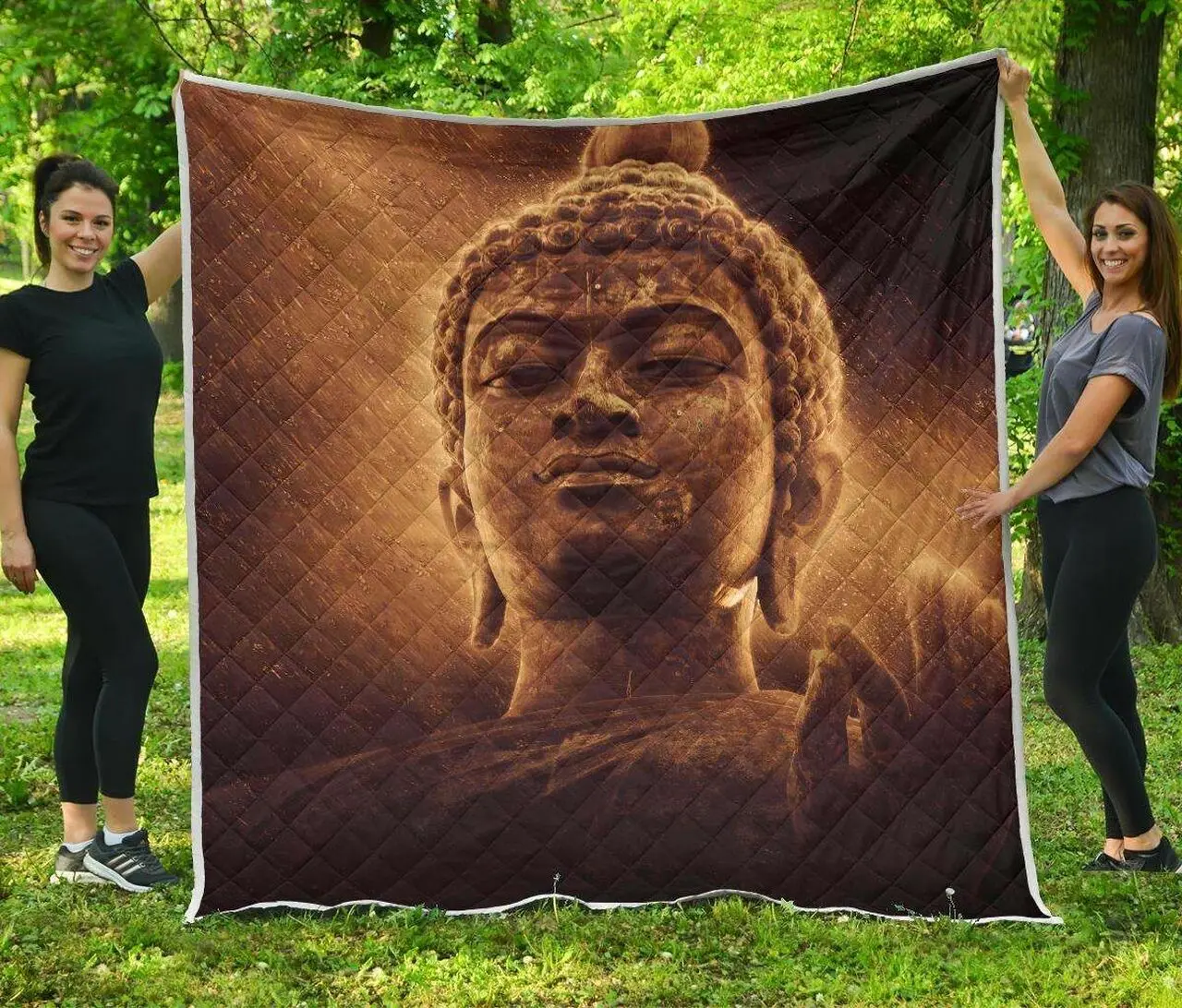Vintage Buddha Statue Cl17100664Mdq Quilt Blanket and Home Decor