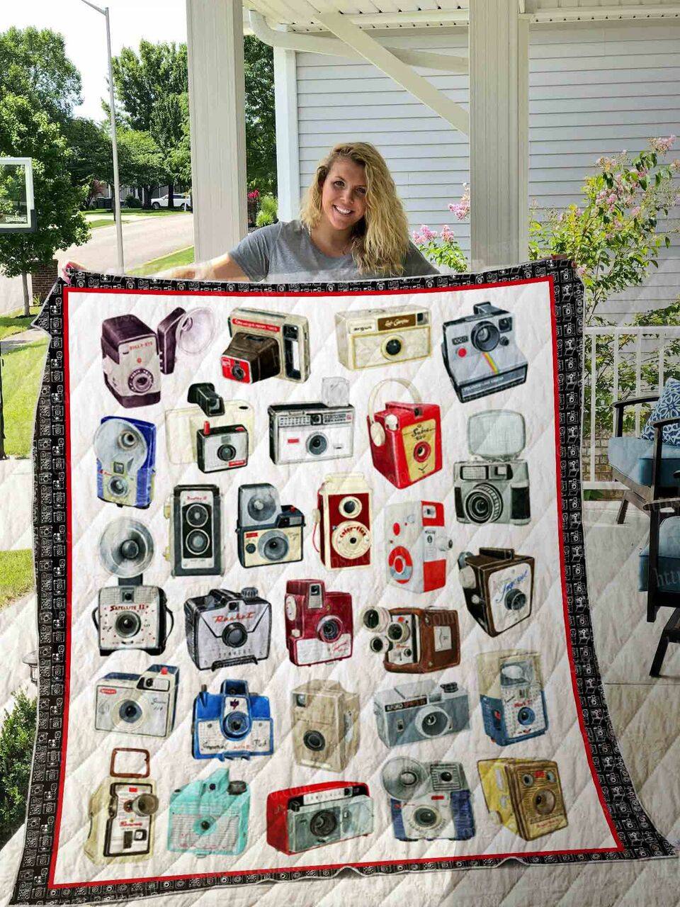 Vintage Camera Quilt Blanket Dhc1501407Vt and Home Decor