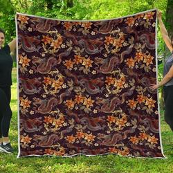 Vintage Dragon Flower Cl17100665Mdq Quilt Blanket and Home Decor