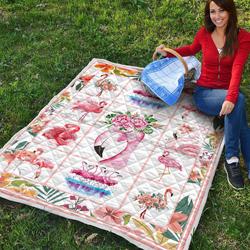 Vintage Flamingo Quilt  Maria and Home Decor