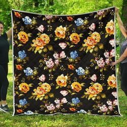 Vintage Floral Flower Cl17100666Mdq Quilt Blanket and Home Decor