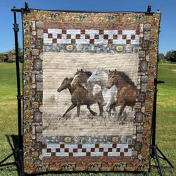 Vintage Horses Cld150694 Quilt Blanket and Home Decor