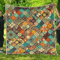 Vintage Mandala Bohemian Cl17100671Mdq Quilt Blanket and Home Decor